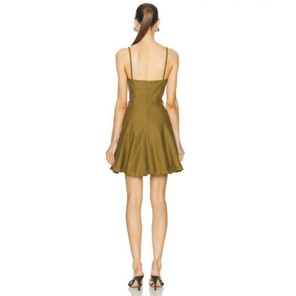 Ludovic de Saint Sernin Easy Cleavage Dress in Olive Green Medium New Womens - Picture 2 of 16